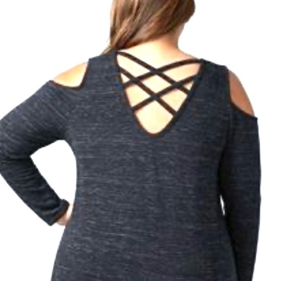🆕🦋LANE BRYANT Off The Shoulder Strappy Back Sweatshirt🦋 - Picture 8 of 11